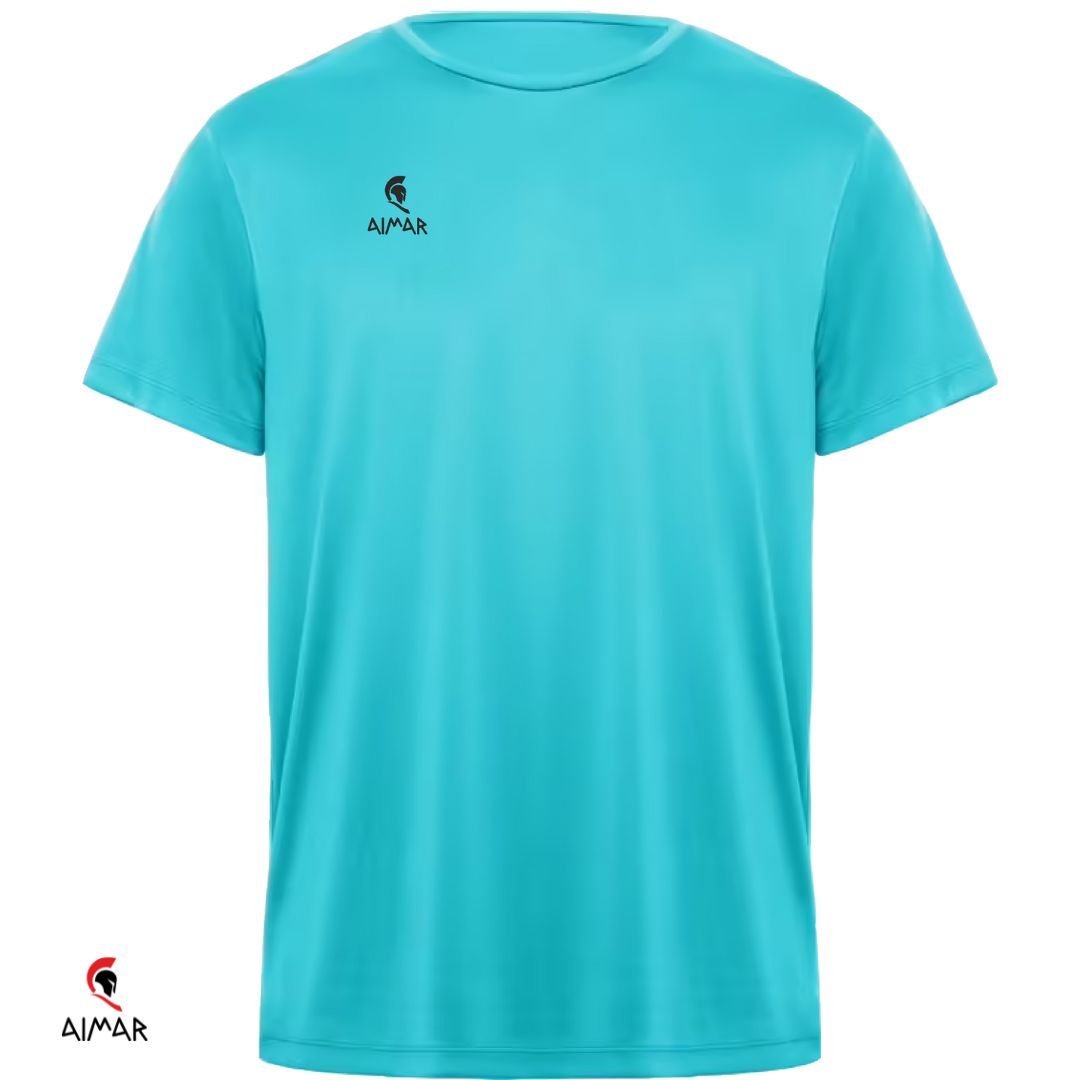 camiseta técnica deportiva celeste