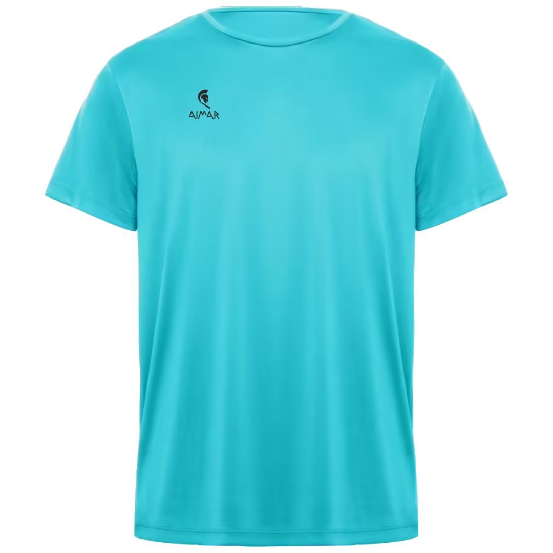 camiseta técnica azul fluorescente camiseta técnica azul fluorescente