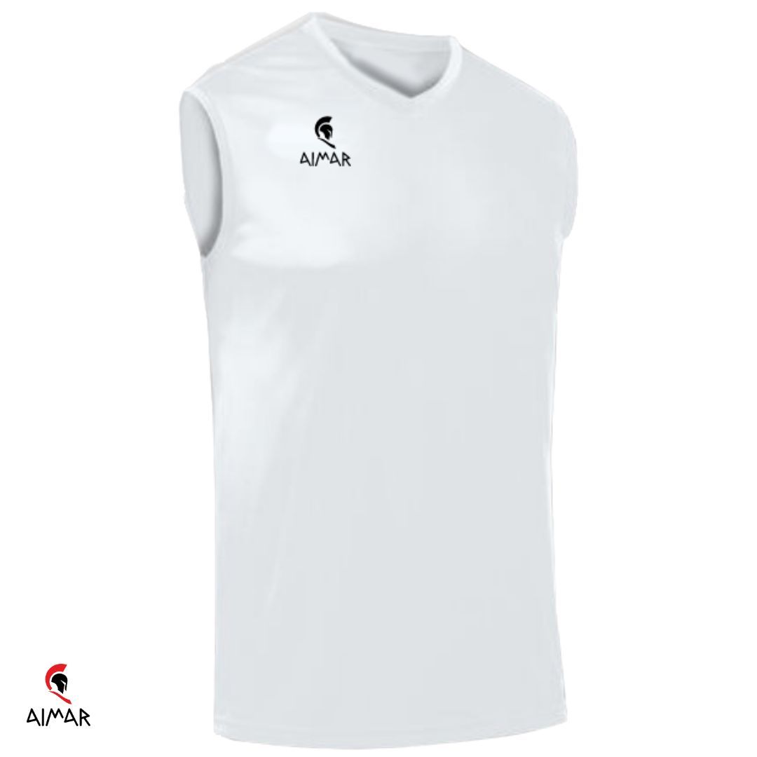 Camiseta de baloncesto básica blanca