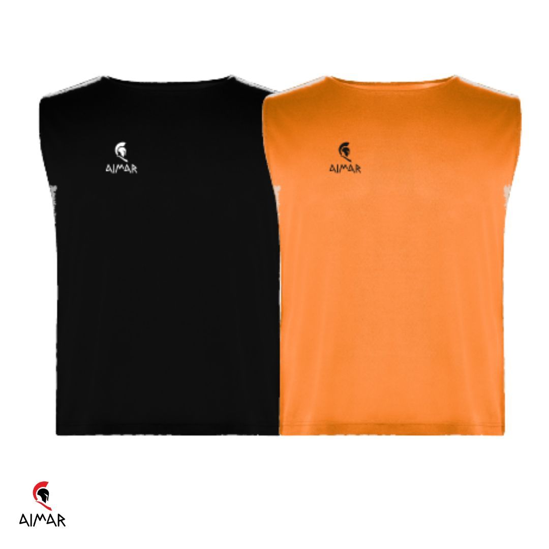 Peto reversible Aimar naranja y negro